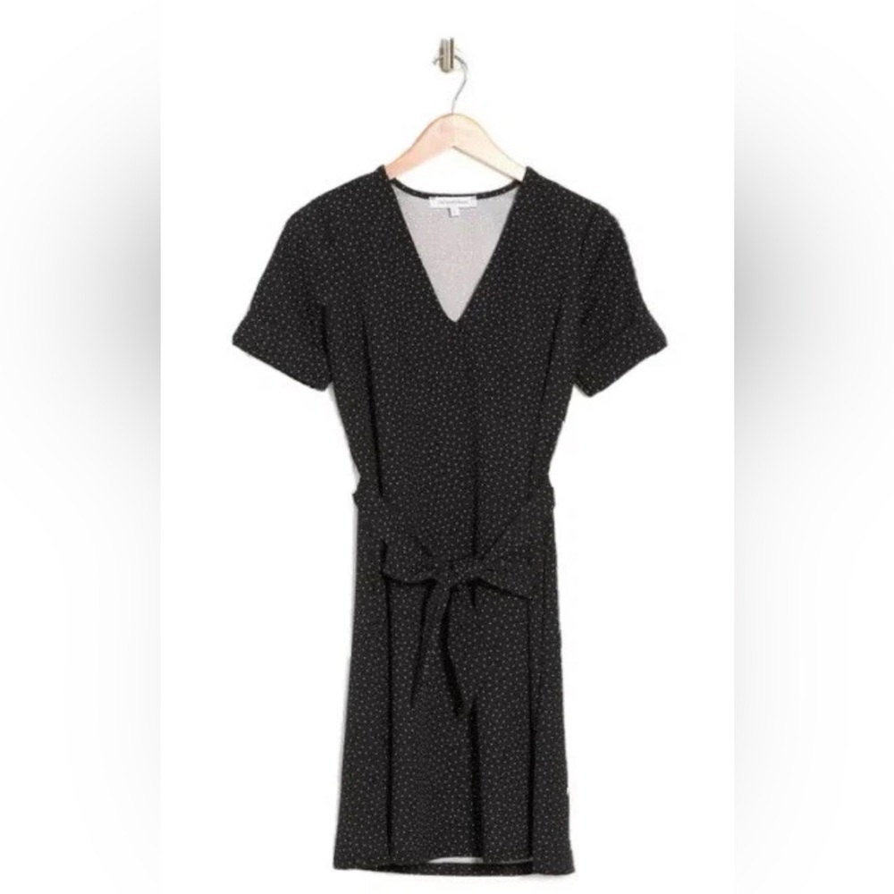 VANITY ROOM-V-Neck Short Sleeve Tie Waist Dress-Women’s Size: XL- Black-NEW!!